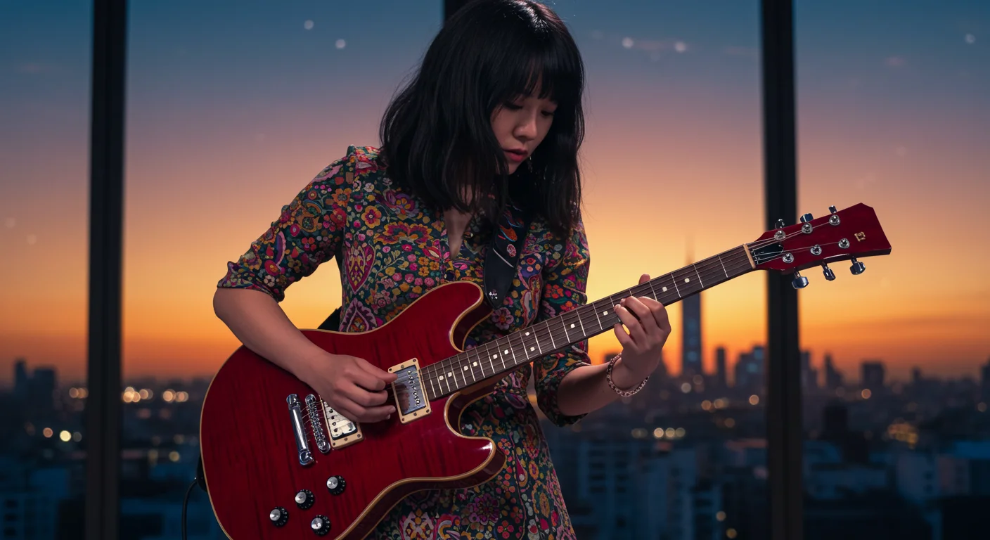 ギターを弾く女性